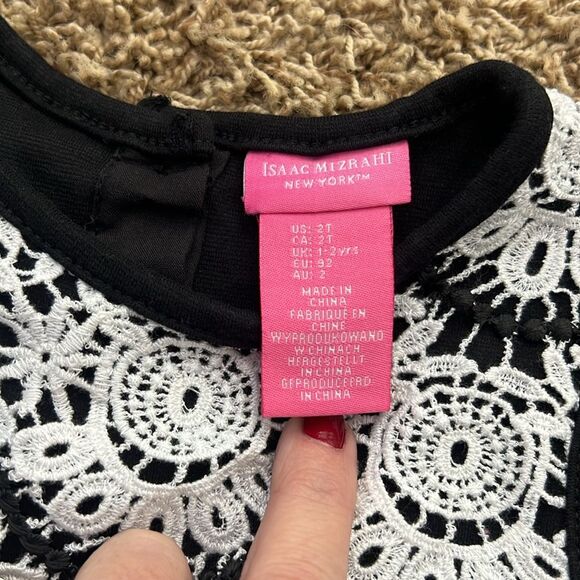 Isaac Mizrahi Girls‎ Black White Lace Overlay Dress Size 2T. Simply Beautiful! - Picture 5 of 10